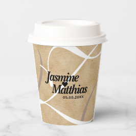 Rustikale, Vintage Mongram Burlap Wedding Pappbecher