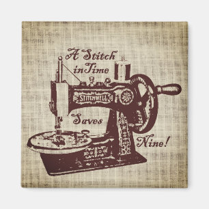 Rustikale Vintage Nähmaschine Magnet