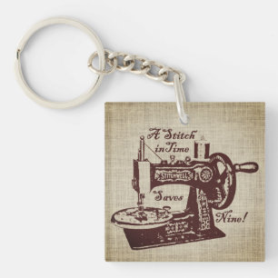 Rustikale Vintage Nähmaschine Schlüsselanhänger