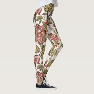 Rustikale Vintage Paisley-Blume auf sahnigem Leggings