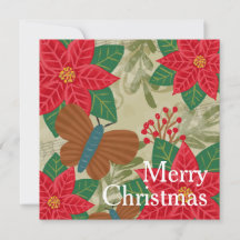Rustikale Vintage-Poinsettie Frohe Weihnachten