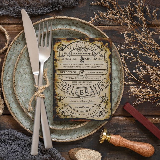 Rustikale Vintage Renaissance-Mittelaltertitelhoch Einladung (Von Creator hochgeladen)