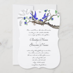 Rustikale Vintage Royal Blue Wedding Einladungen