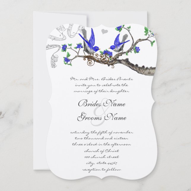 Rustikale Vintage Royal Blue Wedding Einladungen (Vorderseite)