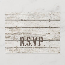 rustikale Vintage Scheunenholzverheiratung RSVP Einladungspostkarte