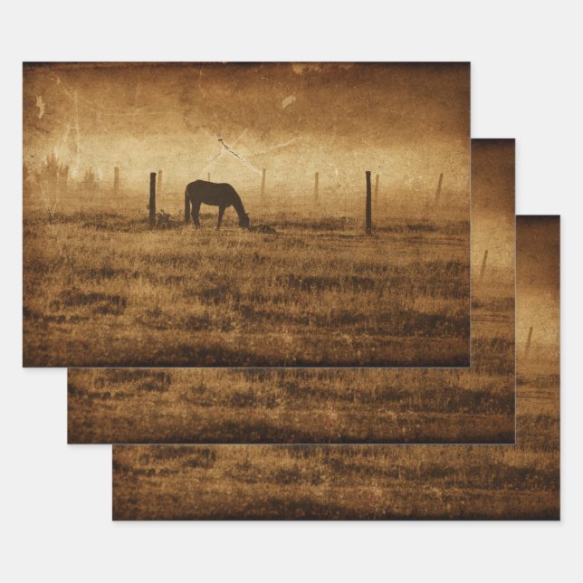 Rustikale Vintage Textur Geschenkpapier Set (Set)