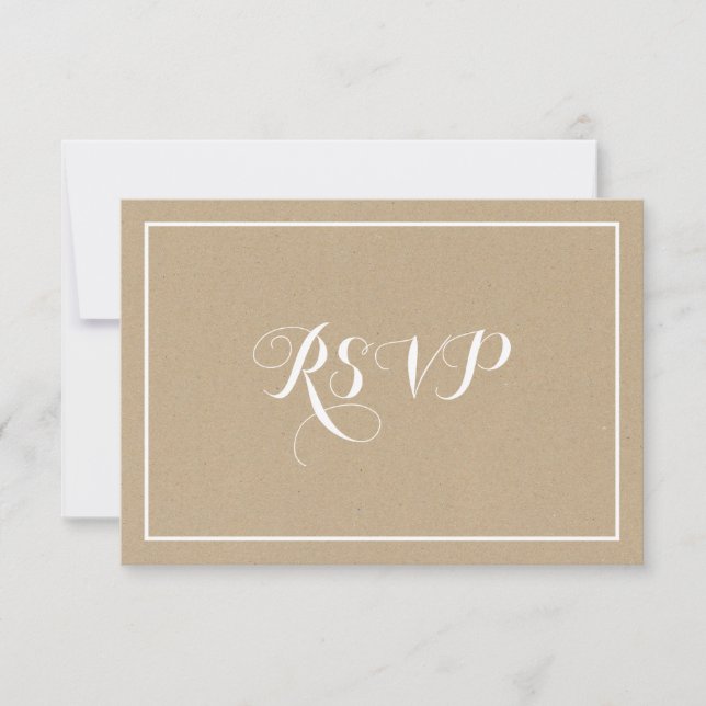 Rustikale Vintage Typografie Script RSVP Card Karte (Vorderseite)