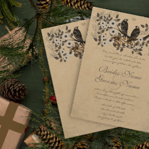 Rustikale Vintage Vögel Christliche religiöse Hoch Einladung