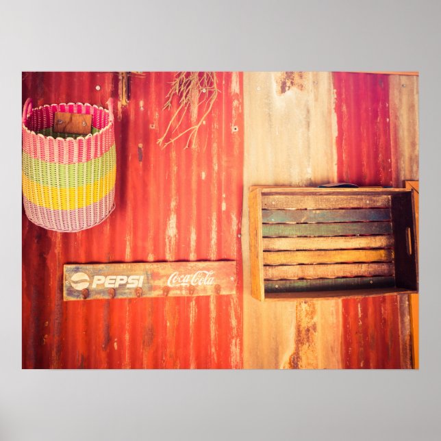 Rustikale Vintage Wanddekoration mit Retro-Schild- Poster (Vorne)