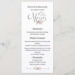 Rustikale Vintage Wildblumen Botanische Hochzeit Menükarte