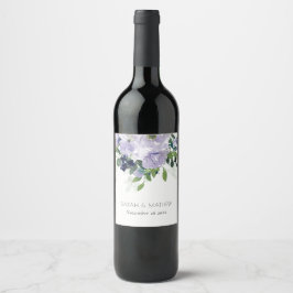Rustikale Violett-Hochzeit der Lila Seefelder Weinetikett