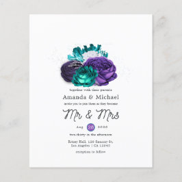 Rustikale Violett- und Türkisblütenhochzeit Flyer