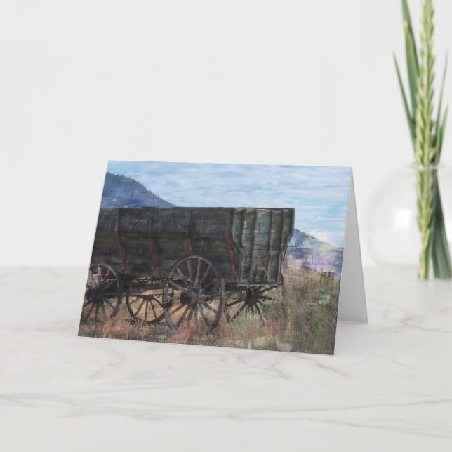 Rustikale Wagenkarte aus Holz Karte (Vorderseite)