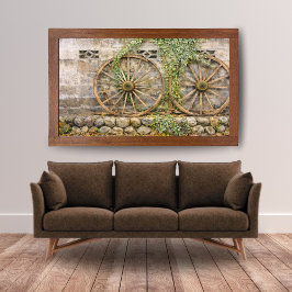 Rustikale Wagenrad-Wandkunst – Vintage Farmhouse W Poster