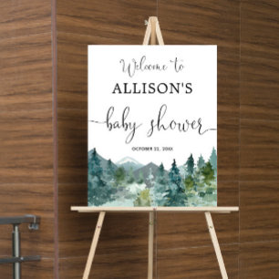 Rustikale Wald-Babyshower-Willkommensschilder für Poster