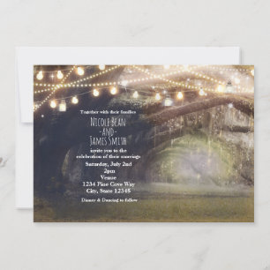 Rustikale Wald Enchanted Forest & Lights Hochzeit Einladung