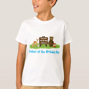 Rustikale Wald-Geburtstagsfeier Tiere Bruder T-Shirt