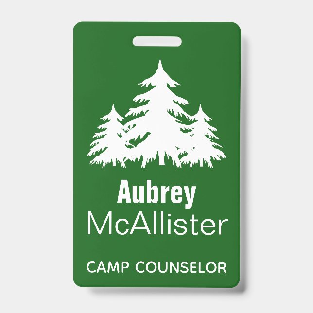 Rustikale Waldbrände | Camp Counselor Ausweis (Vorderseite)