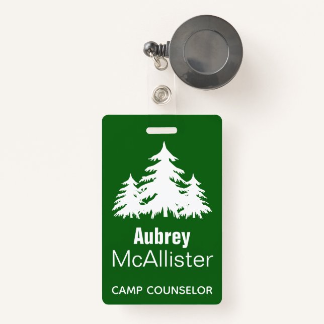 Rustikale Waldbrände | Camp Counselor Ausweis (Vorderseite mit Rechteck)