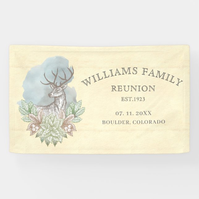 Rustikale Waldfamilie Wiedersehen Banner (Horizontal)