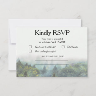 Rustikale Waldhochzeit RSVP Karte