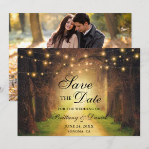 Rustikale Waldpfeifenpfeifensehen Foto Hochzeit Save The Date