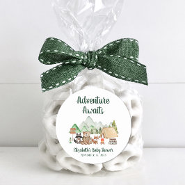 Rustikale Waldtiere Camping Kinderdusche Runder Aufkleber