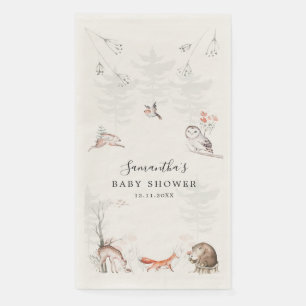 Rustikale Waldtiere Elegante Babydusche Serviette