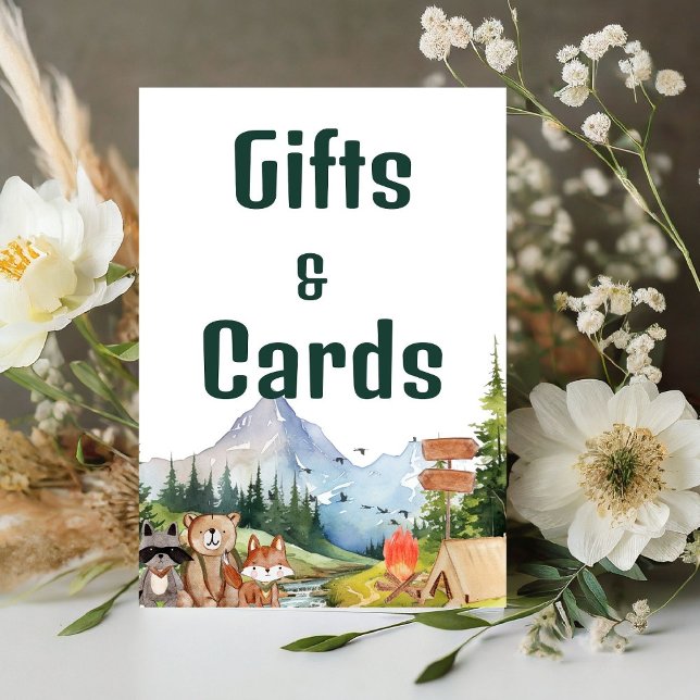 Rustikale Waldtiere Geschenk & Karte Geburtstag Sockelschild (Von Creator hochgeladen)