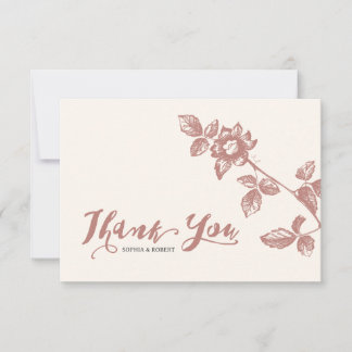 Rustikale warme Rose Whimsical Floral Wedding Dankeskarte