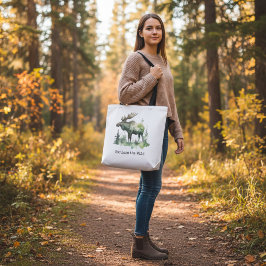 Rustikale Wasserfarbe-Elch-Wald-Wildlife individue Tasche