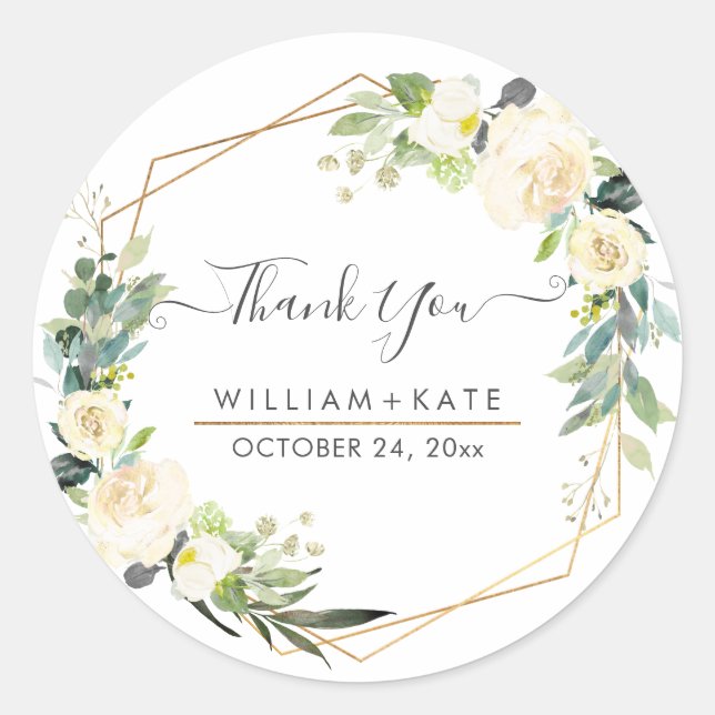 Rustikale Wasserfarbe Elfenbeincreme RosesVielen D Runder Aufkleber (Vorderseite)