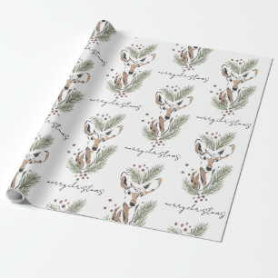 Rustikale Wasserfarbe Hirschweifsmuster Geschenkpapier