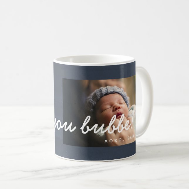 Rustikale Wasserfarbe I Liebe Bubbe Tasse - Marine (VorderseiteRechts)