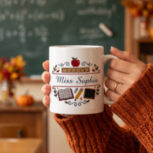 Rustikale Wasserfarbe-Lehrermug, benutzerdefiniert Kaffeetasse