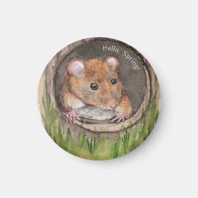 Rustikale Wasserfarbe-Maus Magnet (Vorne)