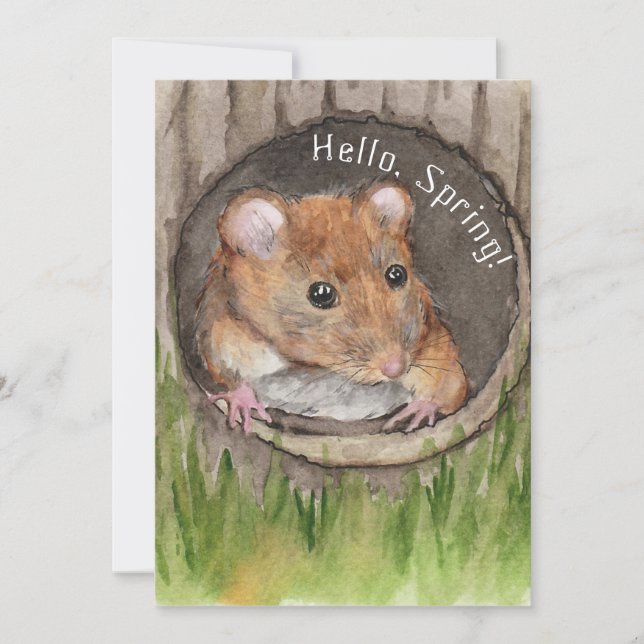 Rustikale Wasserfarbe-Maus Save The Date (Vorderseite)