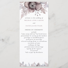 Rustikale Wasserfarbe Mauve Floral Botanische Hoch Programm