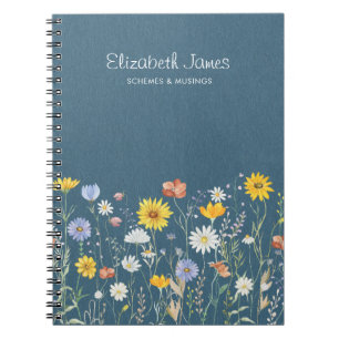 Rustikale Wasserfarbe-Wildblume Minimalist Notizblock