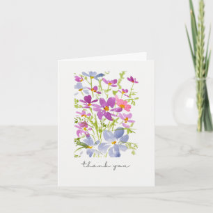 Rustikale Wasserfarbe-Wildblumen-Dankeschön Dankeskarte
