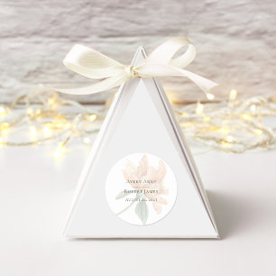 Rustikale Wasserfarben Florale Klassische Rundum-K Runder Aufkleber