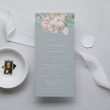 Rustikale Wasserfarben Florals auf Sage Green Wedd