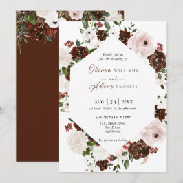 Rustikale Wasserfarben, geometrische Hochzeit Einladung