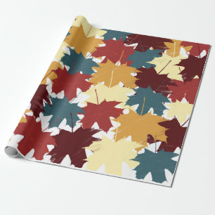 Rustikale Wasserfarben Herbst Herbst Blätter Geschenkpapier