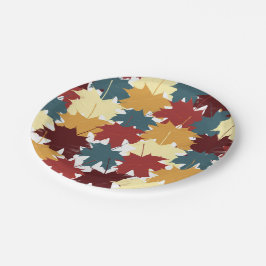 Rustikale Wasserfarben Herbst Herbst Blätter Pappteller