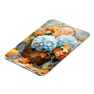 Rustikale Wasserfarben Herbstblumen-Schale Magnet