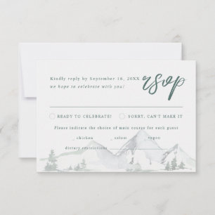 Rustikale Wasserfarben-Hochzeit in den Bergen mit RSVP Karte