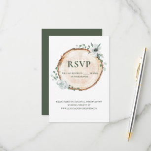 Rustikale Wasserfarben-Hochzeitswebsite mit Sage u RSVP Karte