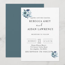 rustikale Wasserfarben-Illustration blaues Blumenb