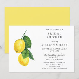 Rustikale Wasserfarben Lemon Bridal Dusche Einladu Einladung